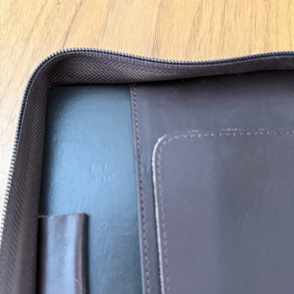 Vintage Franklin Quest Planner 6.25 x 8 Brown Napa Leather 6 Ring Zip